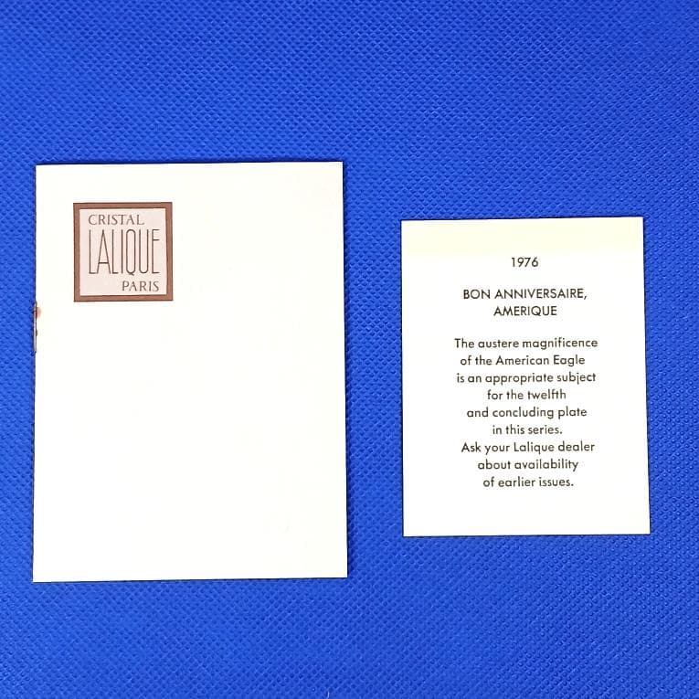 ラリック イーグル 鷲 イヤープレート クリスタルガラス 飾り皿 アンティーク