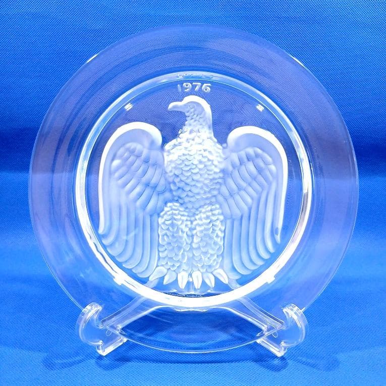 ラリック イーグル 鷲 イヤープレート クリスタルガラス 飾り皿 アンティーク