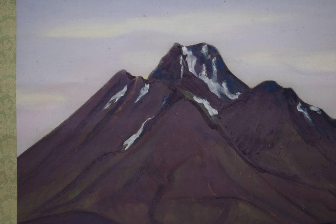 真作/三上巴峡/秋景山水図/紅葉/布袋屋掛軸HH-930