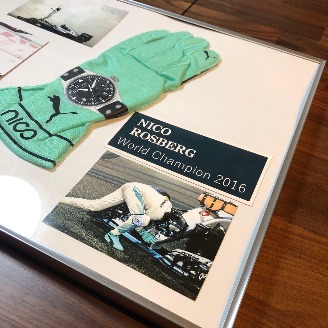 ニコ・ロズベルグ レーシンググローブ&ドライバーズカード&フォト 額装品