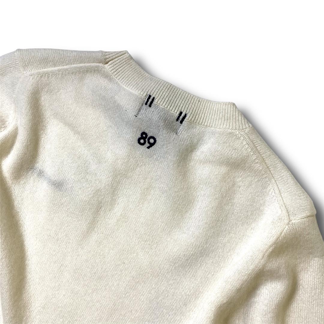 1 パーリーゲイツ 定3.3万 カシミヤ100% ロゴ刺繍 ニット セーター 白