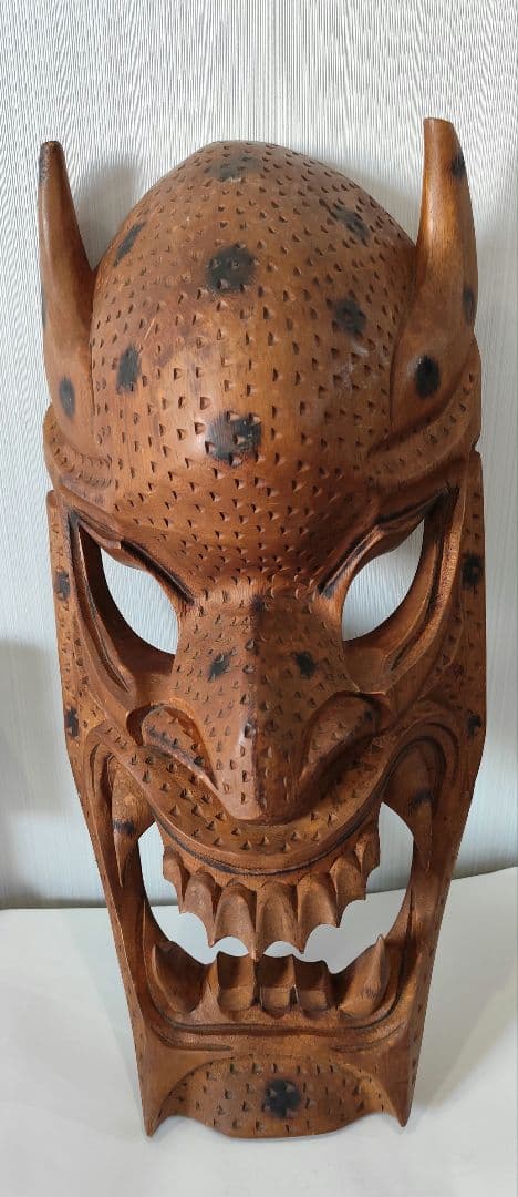 魔除　43cm　民族　木製　仮面　彫刻　マスク　民俗