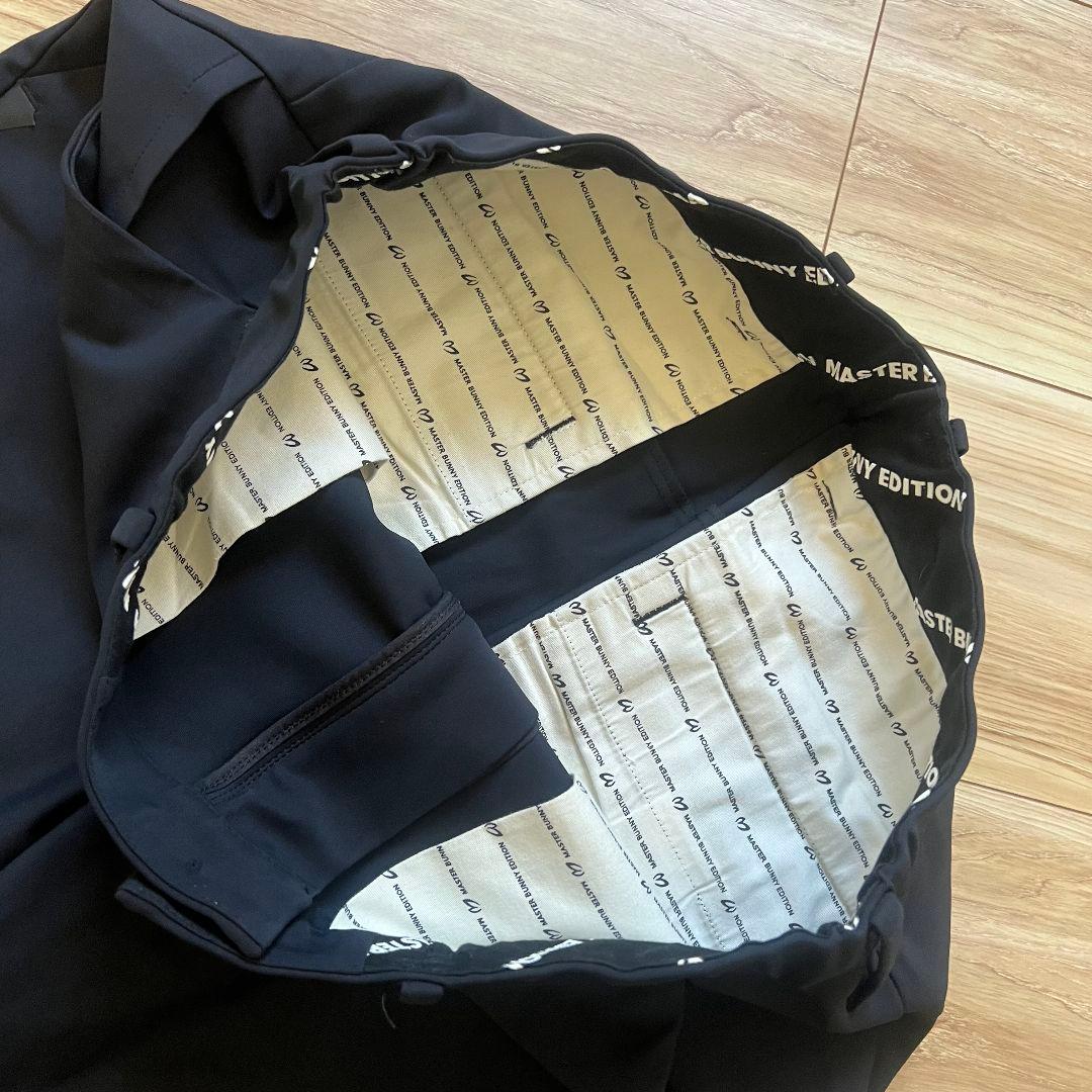 マスターバニーエディション　裾ロゴ　ナイロンパンツ　ゴルフパンツ　メンズ　黒　4