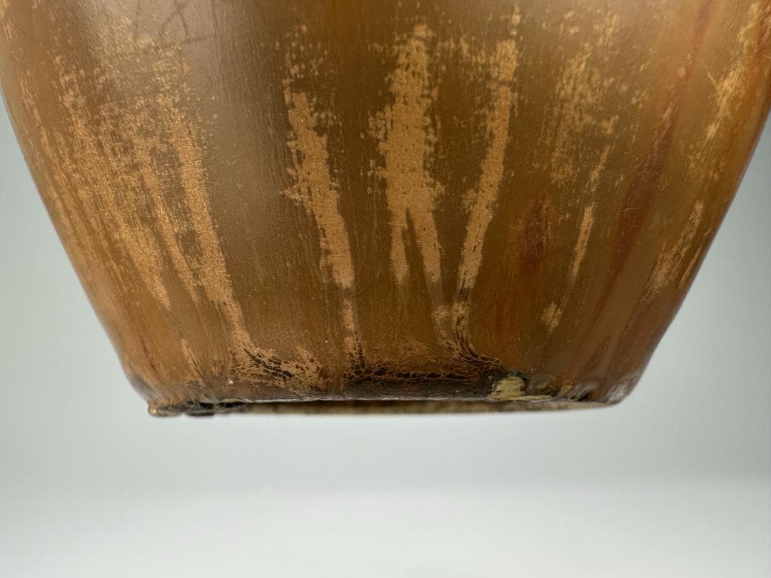 日本美術　江戸時代　丹波焼　茶道具　鉄釉茶入 小壺　刻印有　純銀蓋付　時代共箱付