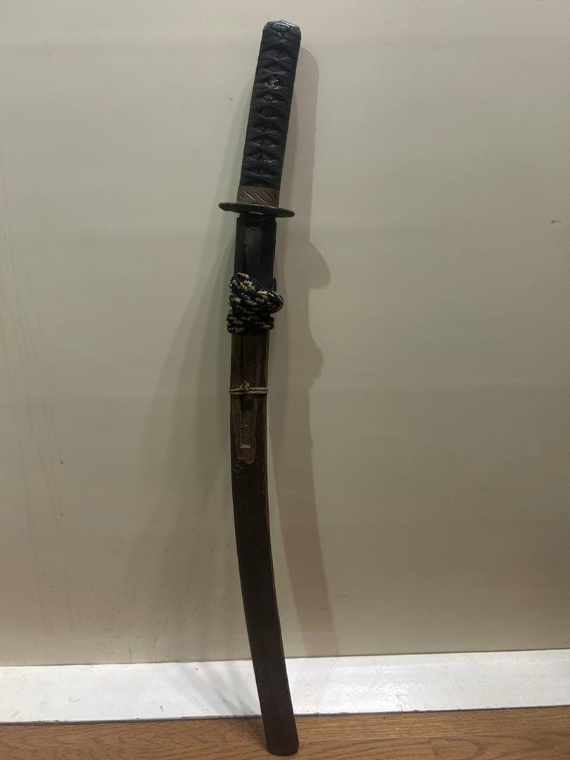 【骨董】脇差し 刃無し 拵え 金着せハバキ