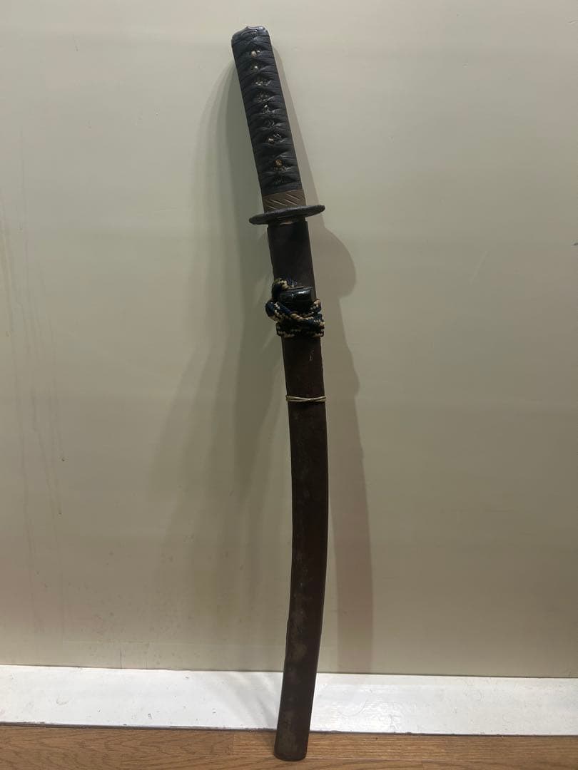 【骨董】脇差し 刃無し 拵え 金着せハバキ