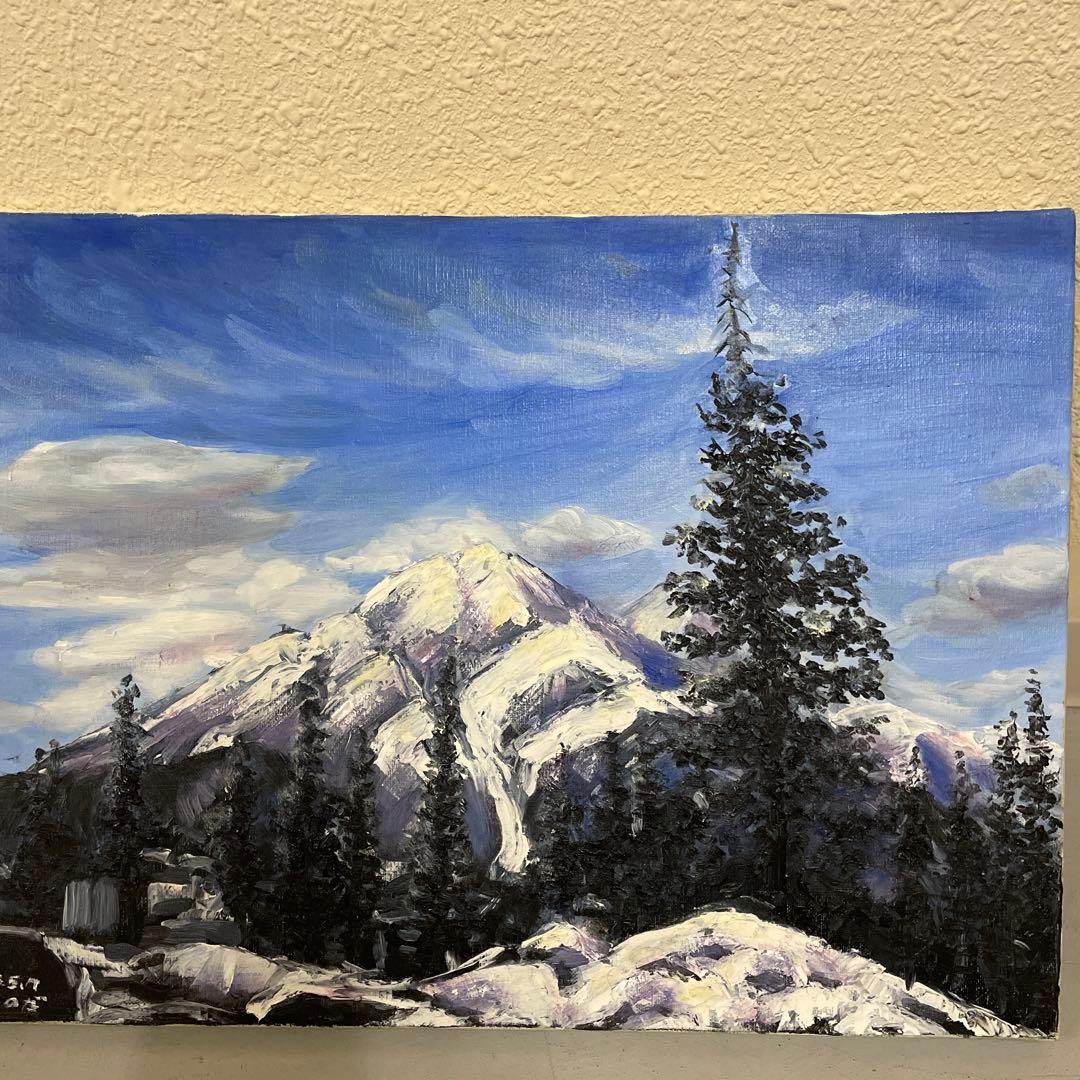 油彩画 山の風景 2016年制作