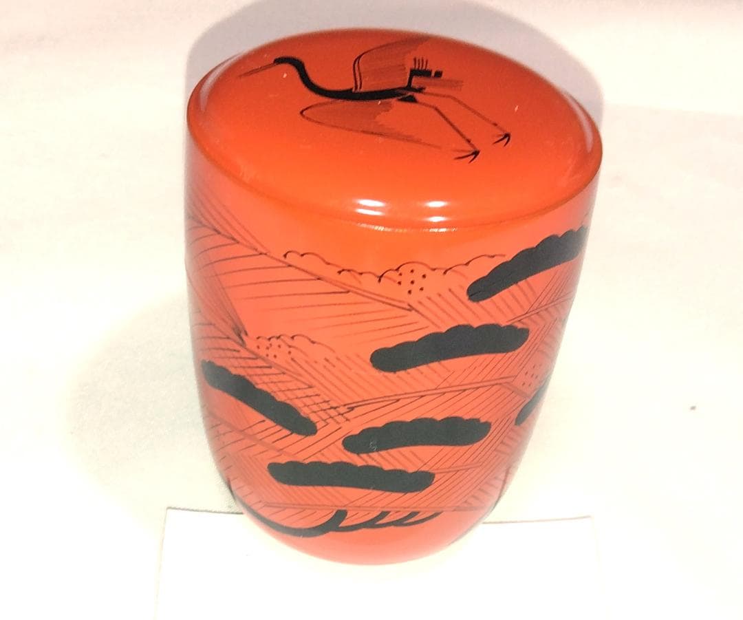 茶道具　加賀蒔絵師　中村宗悦作　曙棗　鶴亀に老松蓬莱山蒔絵曙棗　未使用超美品！！