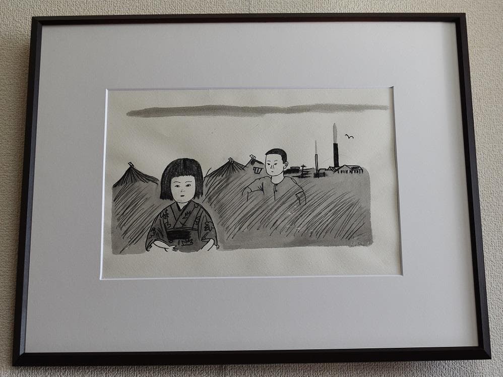 掘り出し、稀少作品　風間　完　挿絵作家・洋画家肉筆