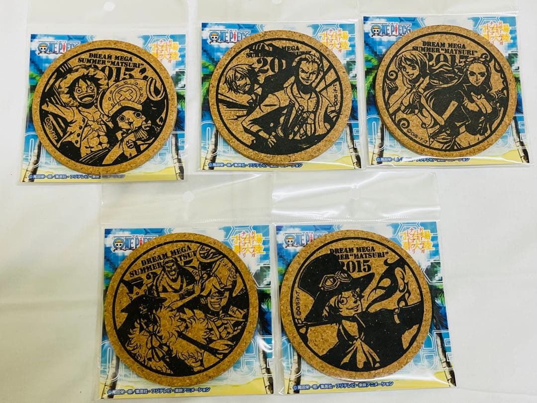 ワンピース 2015 お台場夢大陸 限定 コルクコースター ゾロ ナミ ロビン