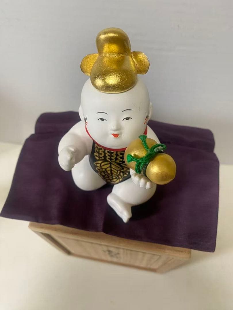 御所人形、京都 島田耕園工房作、陶製、木箱付