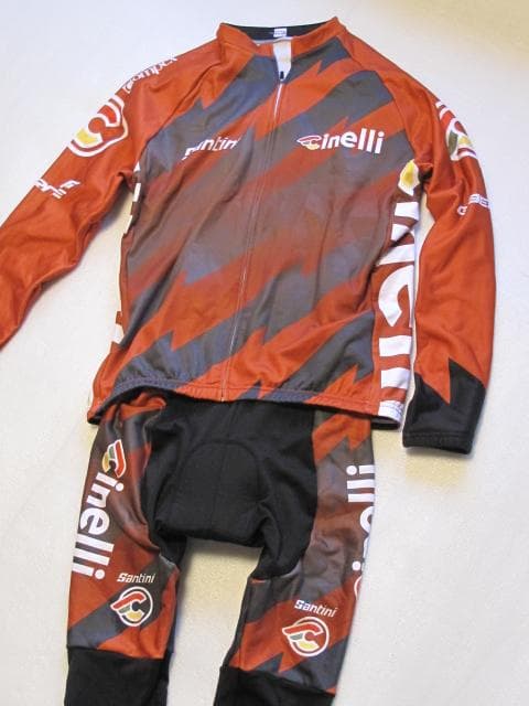 Cinelli 長袖ジャージ ビブタイツ Santini 上下セット