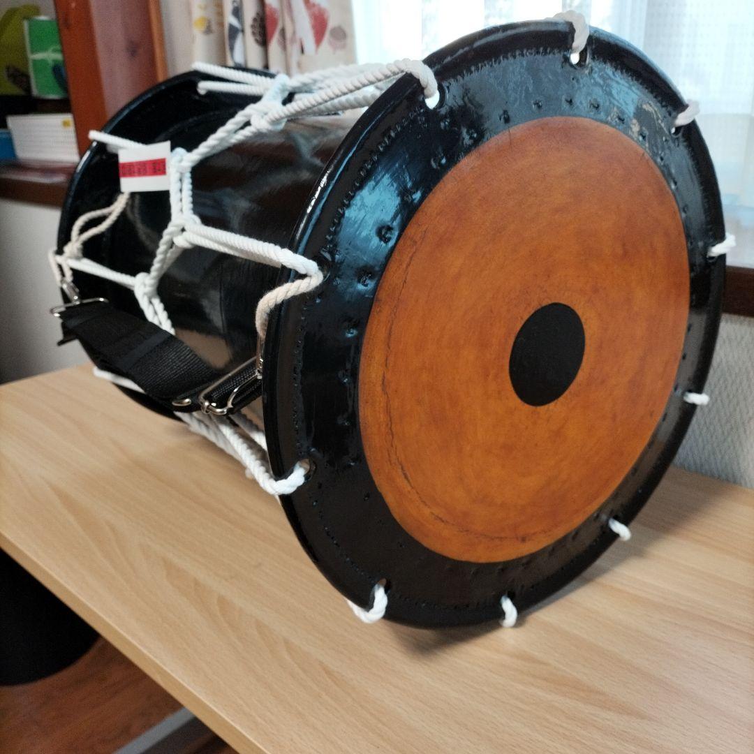 担ぎ太鼓　　和太鼓 　天然皮革　ストラップ付き　中古品⑬