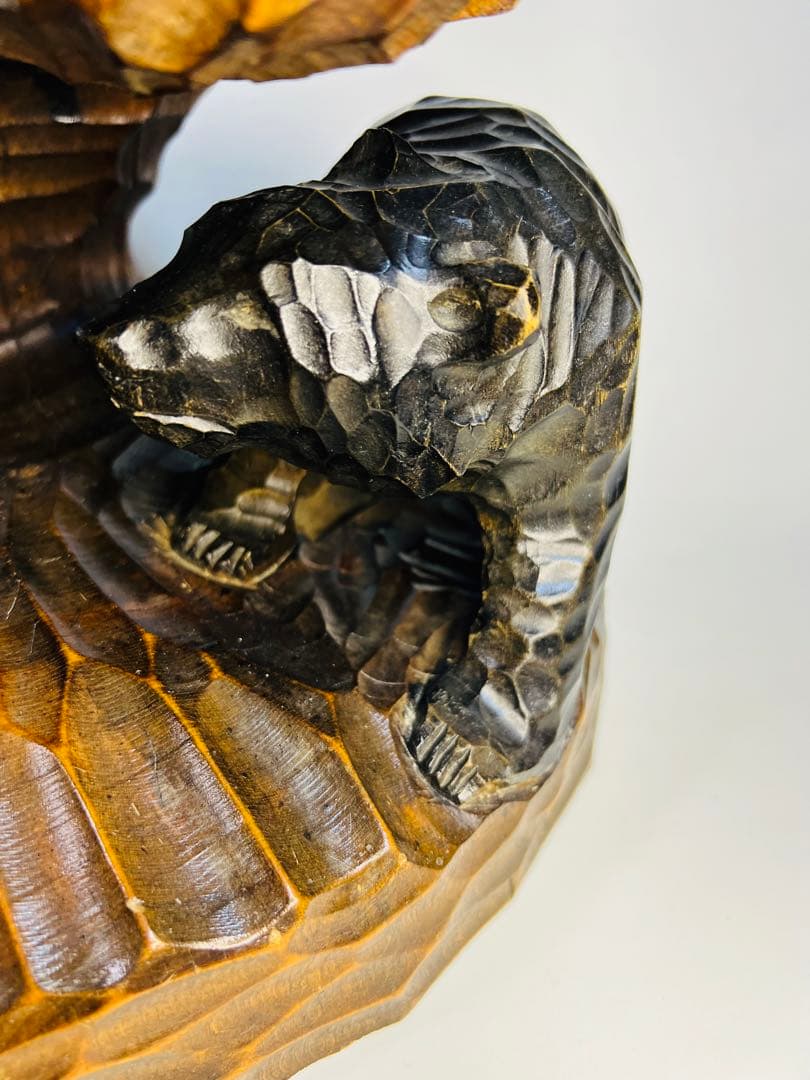 木彫りの熊　アンティーク　置物　民芸品　親子熊