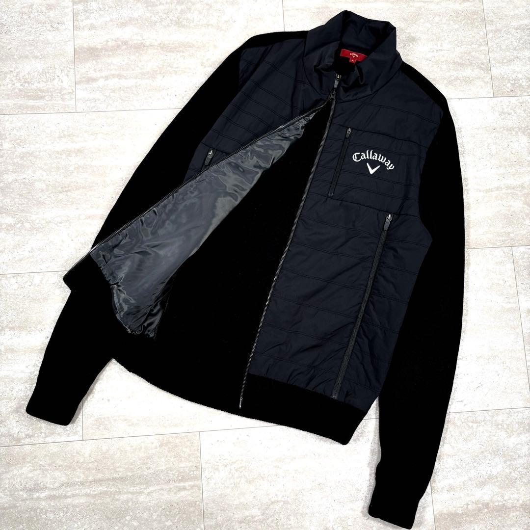 【キャロウェイ】ブルゾン　ジャケット　3Lサイズ　ニット　切替　ブラック　メンズ