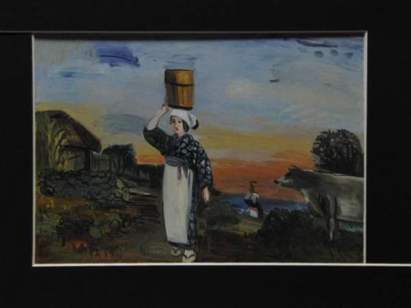 中川紀元、伊豆大島のアンコ、希少画集より、新品額装付