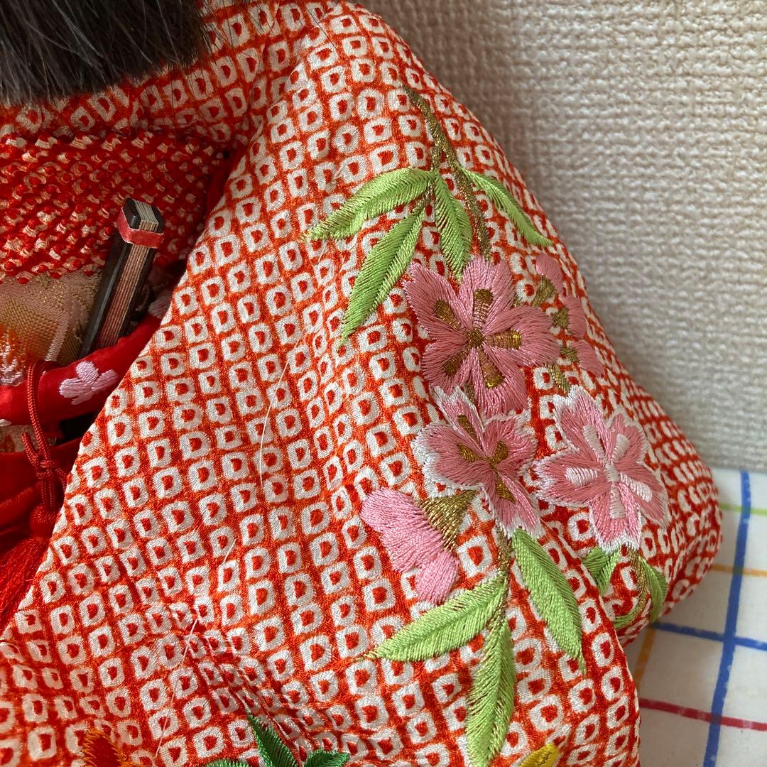 お座り市松人形　東光作　着せ替え可能　縮緬和服　傷なし