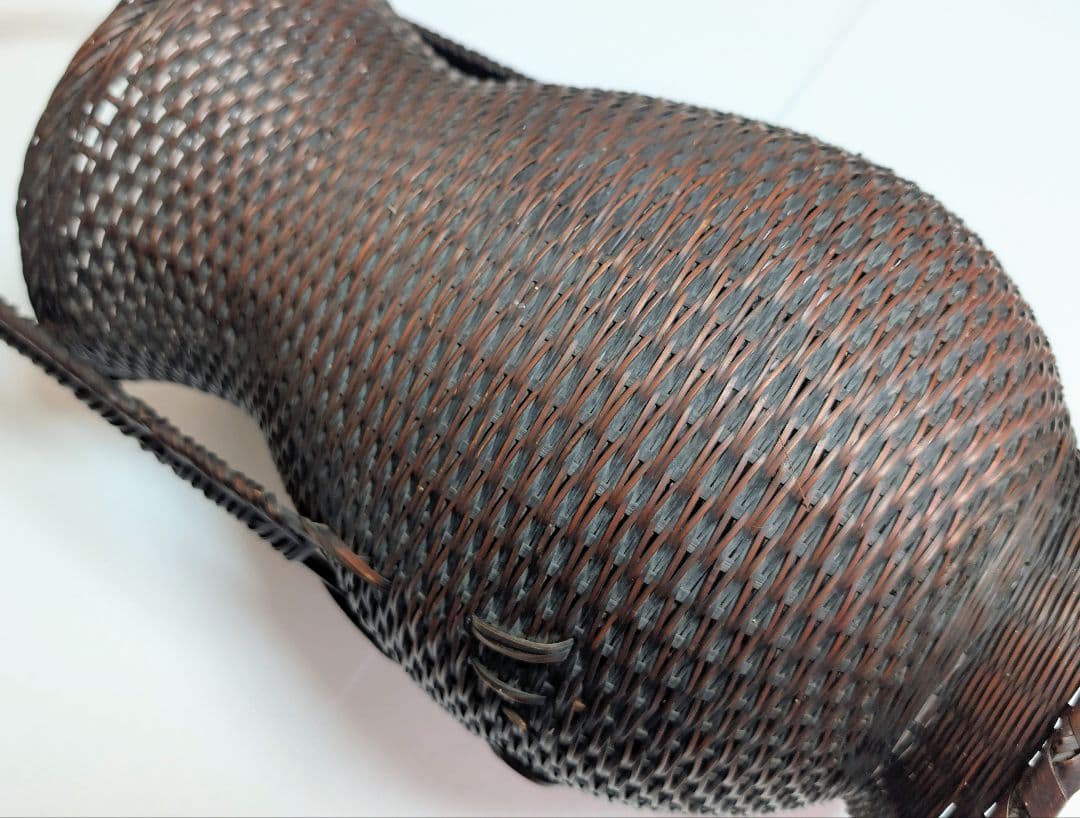 竹良作 花籠 竹籠 竹筒 古竹 華道具 細密 作家物 古美術