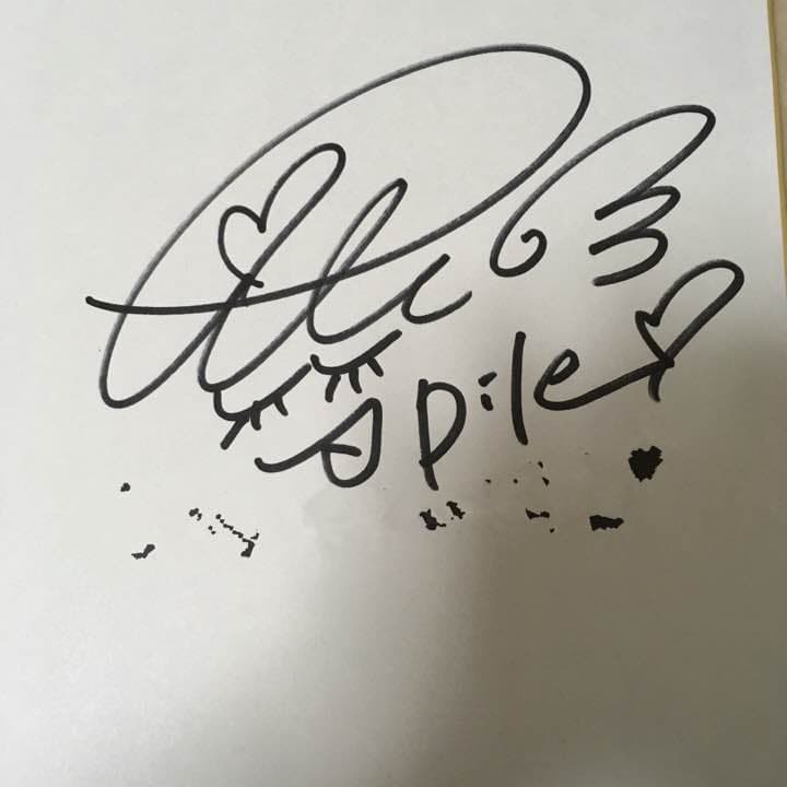 Pile パイル ラブライブ 直筆サイン色紙 確実本物！　コメント入り