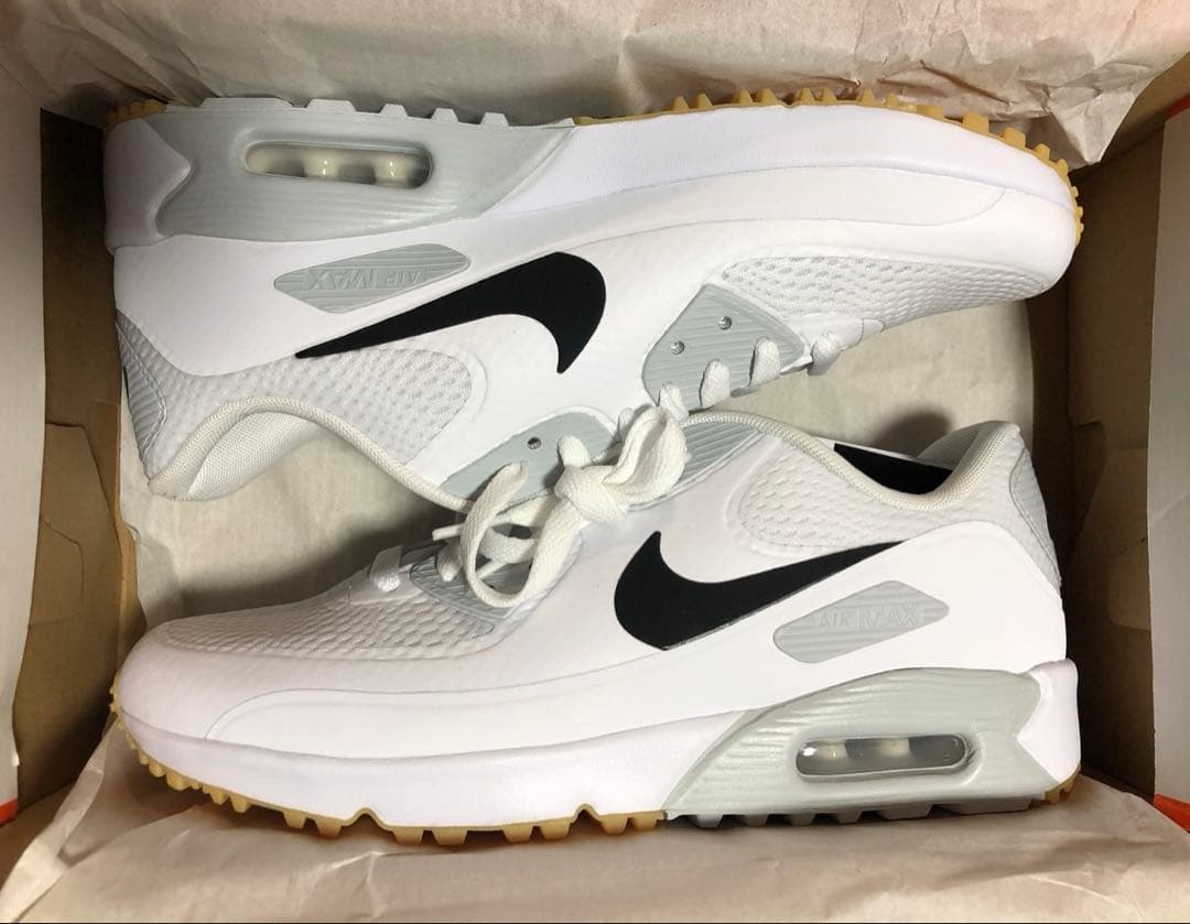 新品 25.5cm ナイキ エアマックス 90 G ゴルフシューズ 白 黒タグ