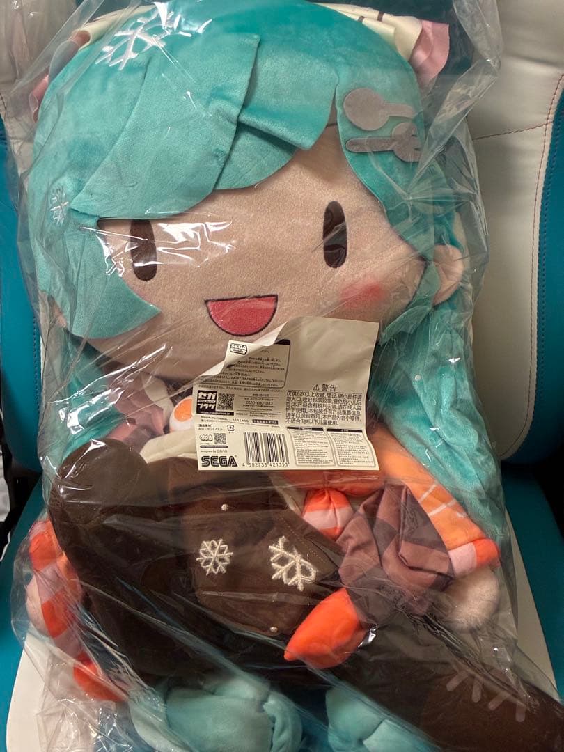 新品 ぬいぐるみ 雪ミク2024 ふわぷち どでかジャンボぬいぐるみ