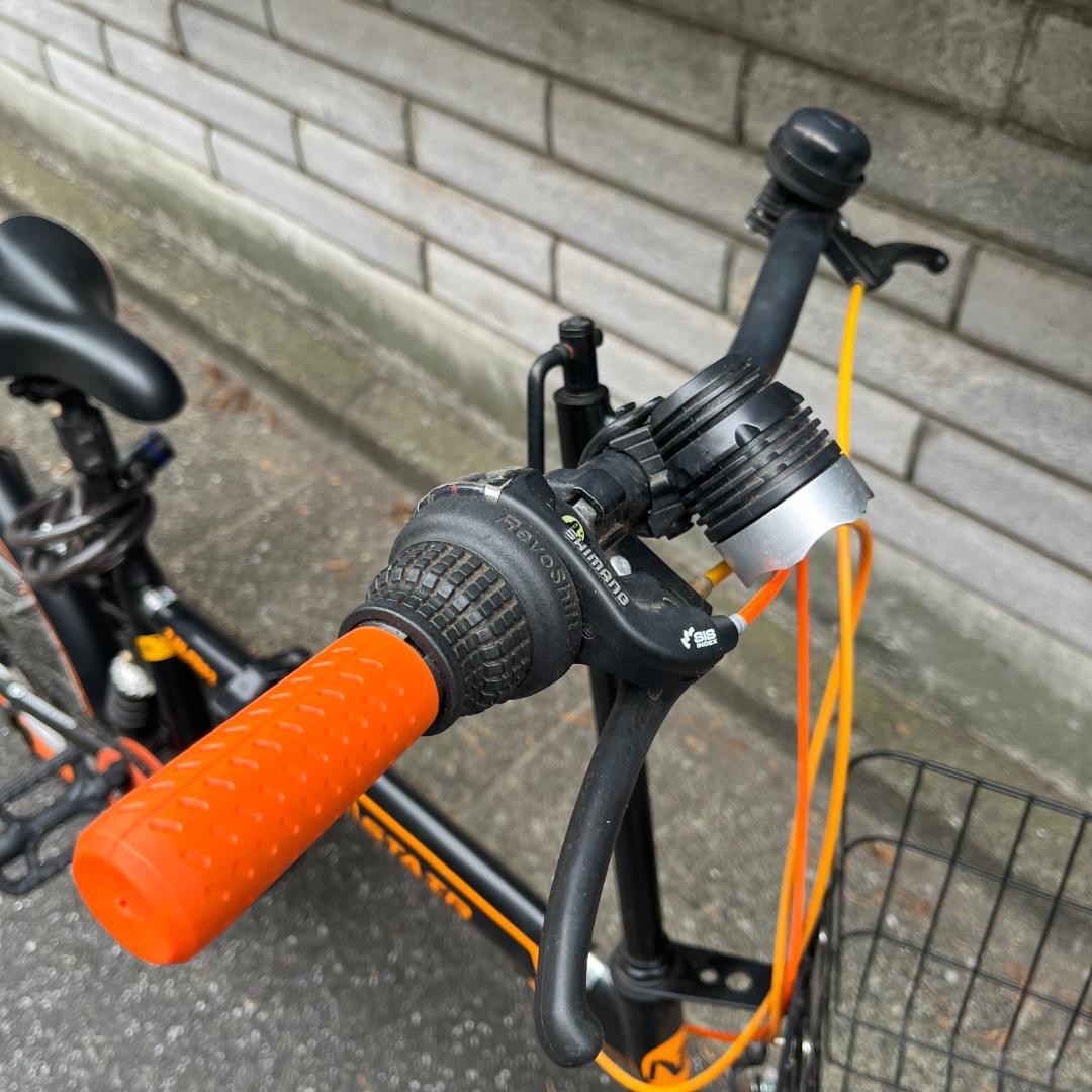 折りたたみ自転車、20インチ、黒とオレンジ色/ ピックアップのみ