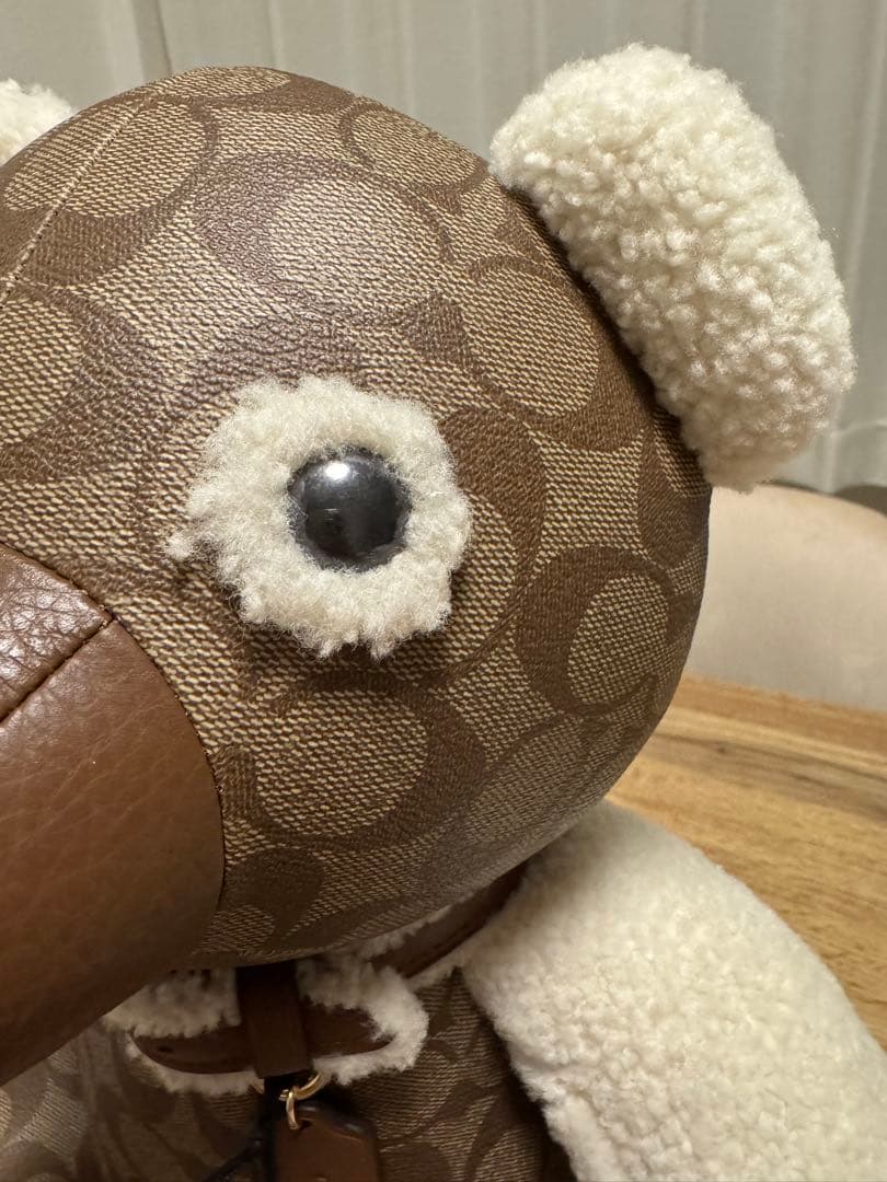 【未使用】希少品 COACH クマ レザー ぬいぐるみ 置物