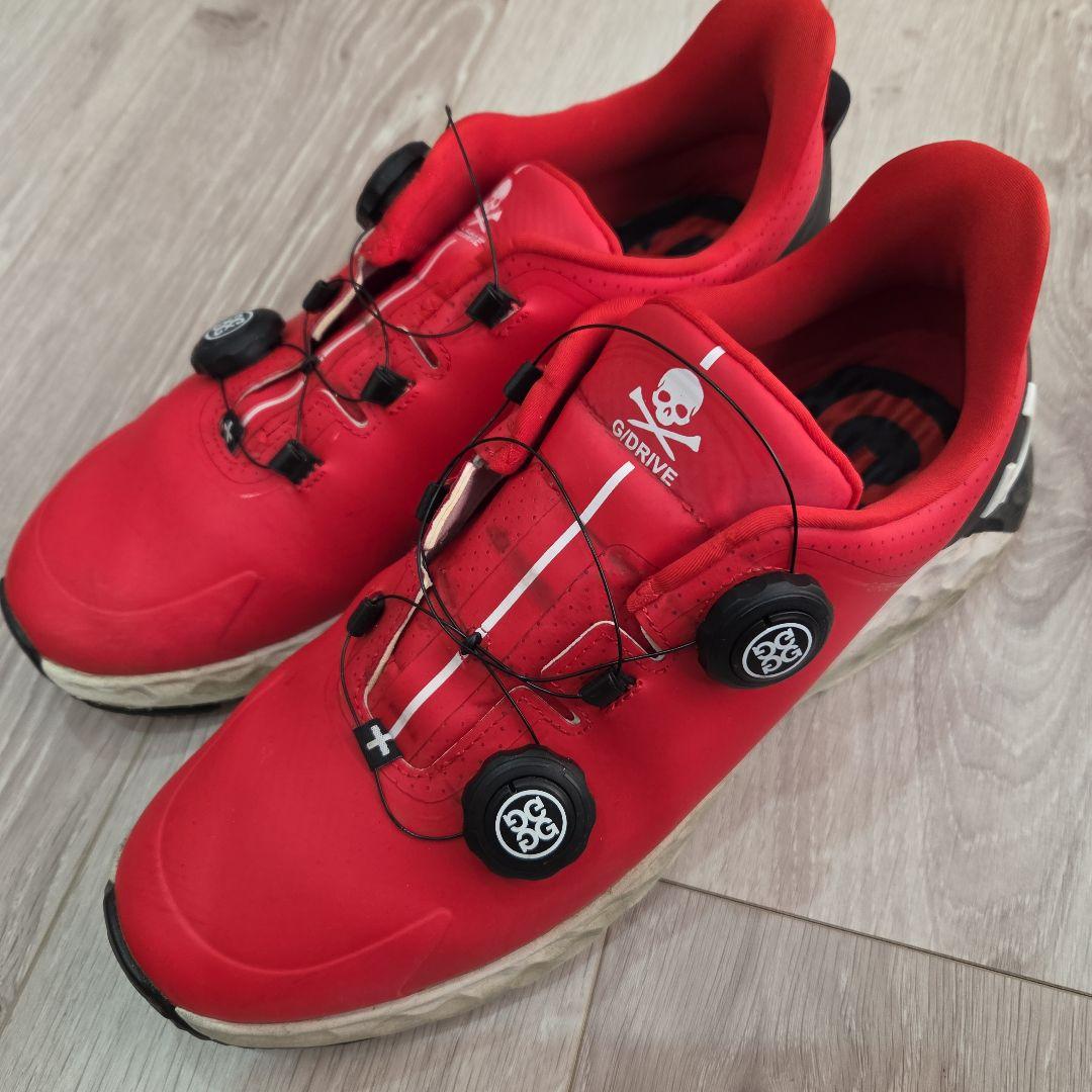 ジーフォア レッド ゴルフシューズ