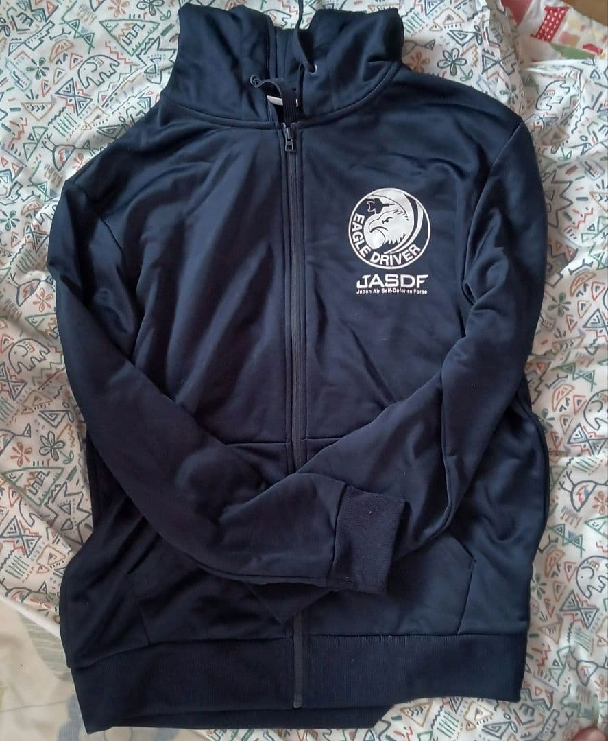 【入手困難】JASDF f-15尾翼マークバックプリント ジップアップパーカー