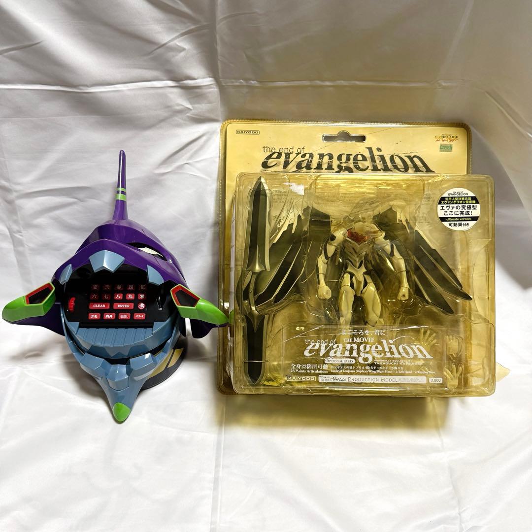 【2点セット】海洋堂 エヴァンゲリオン 量産機 可動翼付き フィギュア 貯金箱