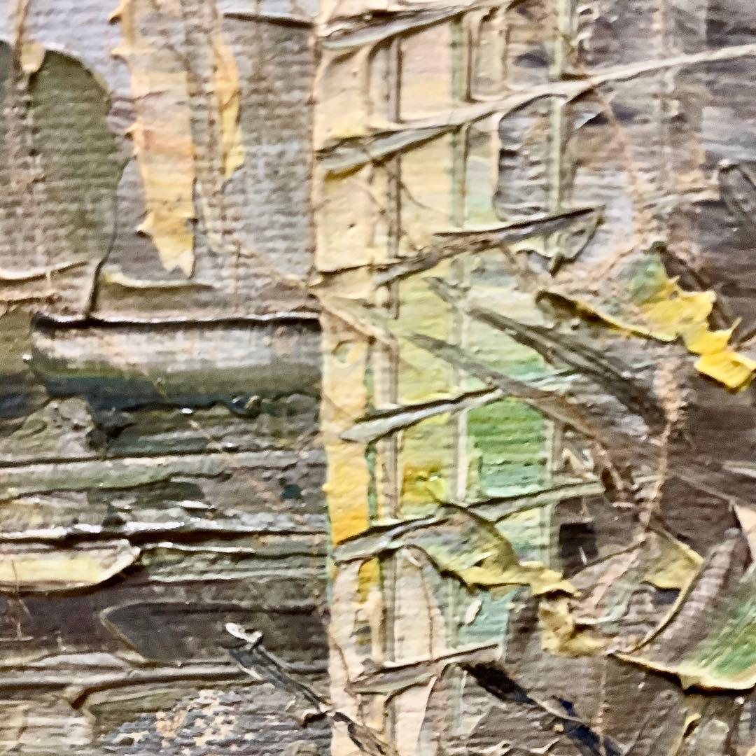 油彩画 パリの街角 64x71cm