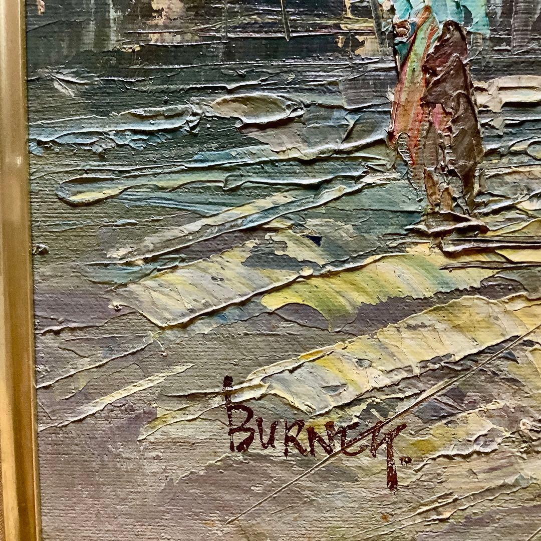 油彩画 パリの街角 64x71cm