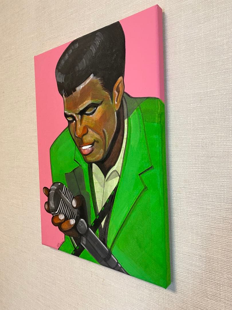 ソウルミュージシャンのグラフィックアート（緑色）