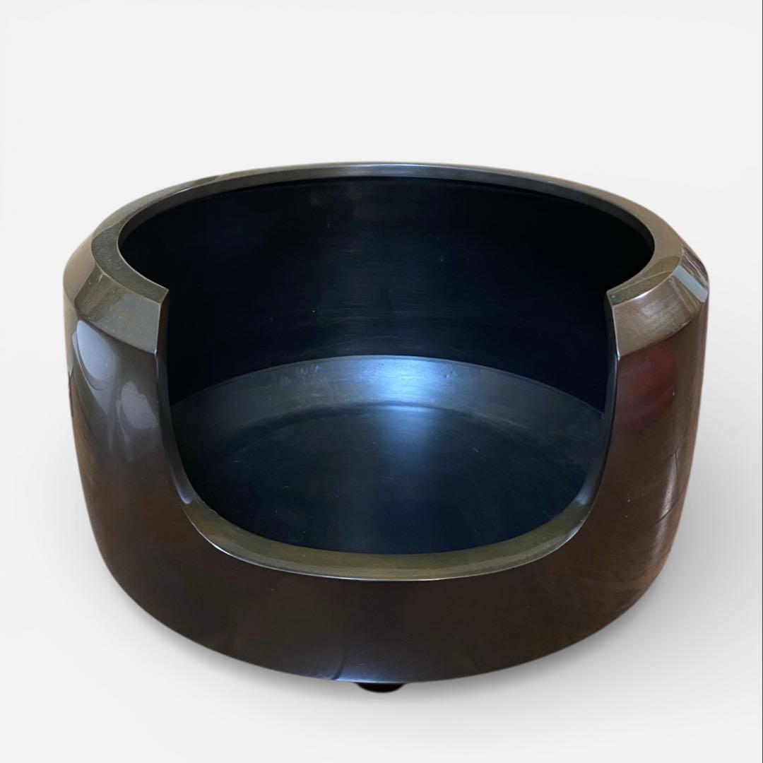 ◆風炉師 金谷浄雲 唐銅面取風炉 共箱 美品 付属品有 茶道具