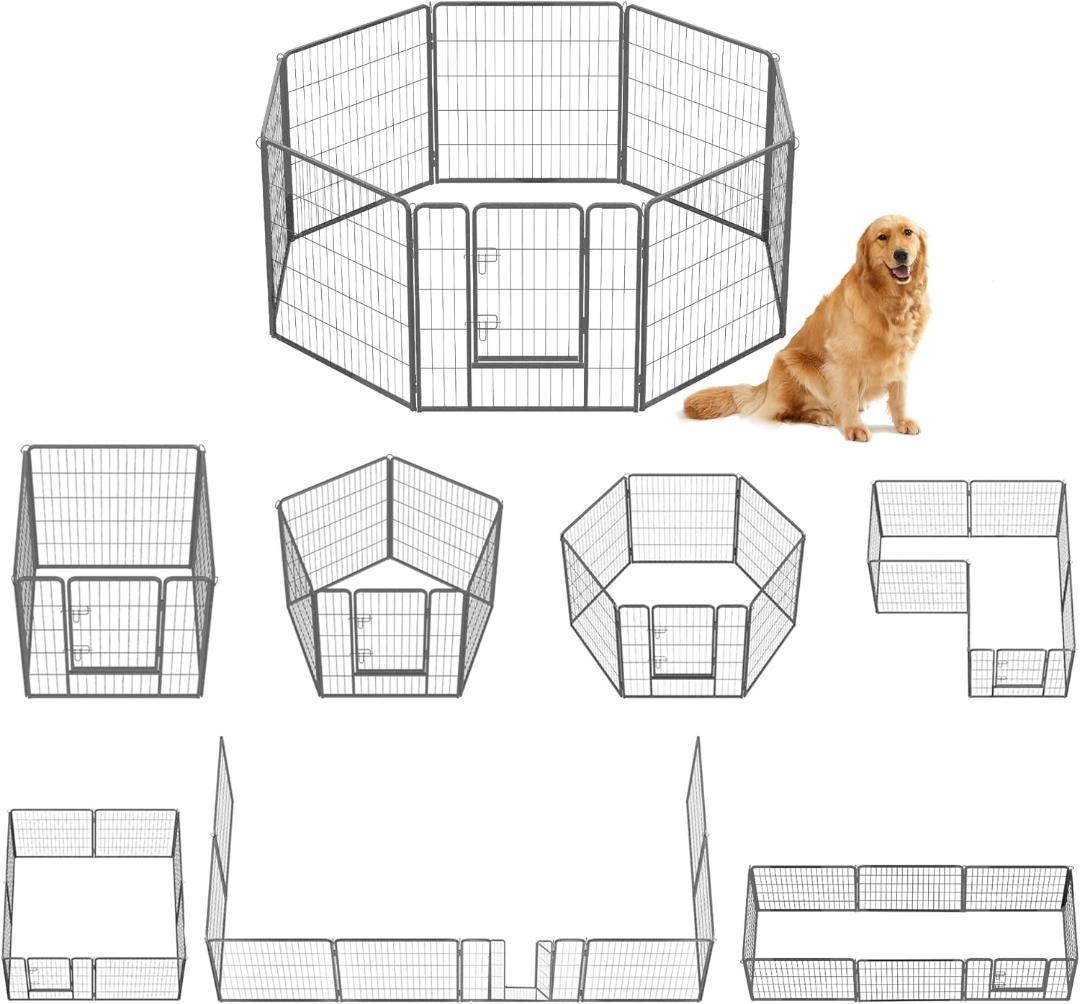 FEANDREA ペットサークル 大型犬用 中型犬用 PPK88G 高さ80cm