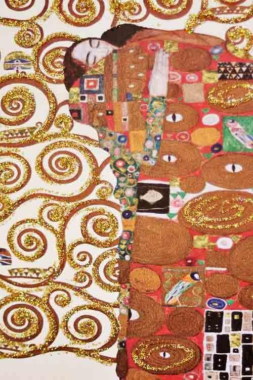 イタリア 額絵 アートフレーム クリムト 抱擁 分離派 1414-619G