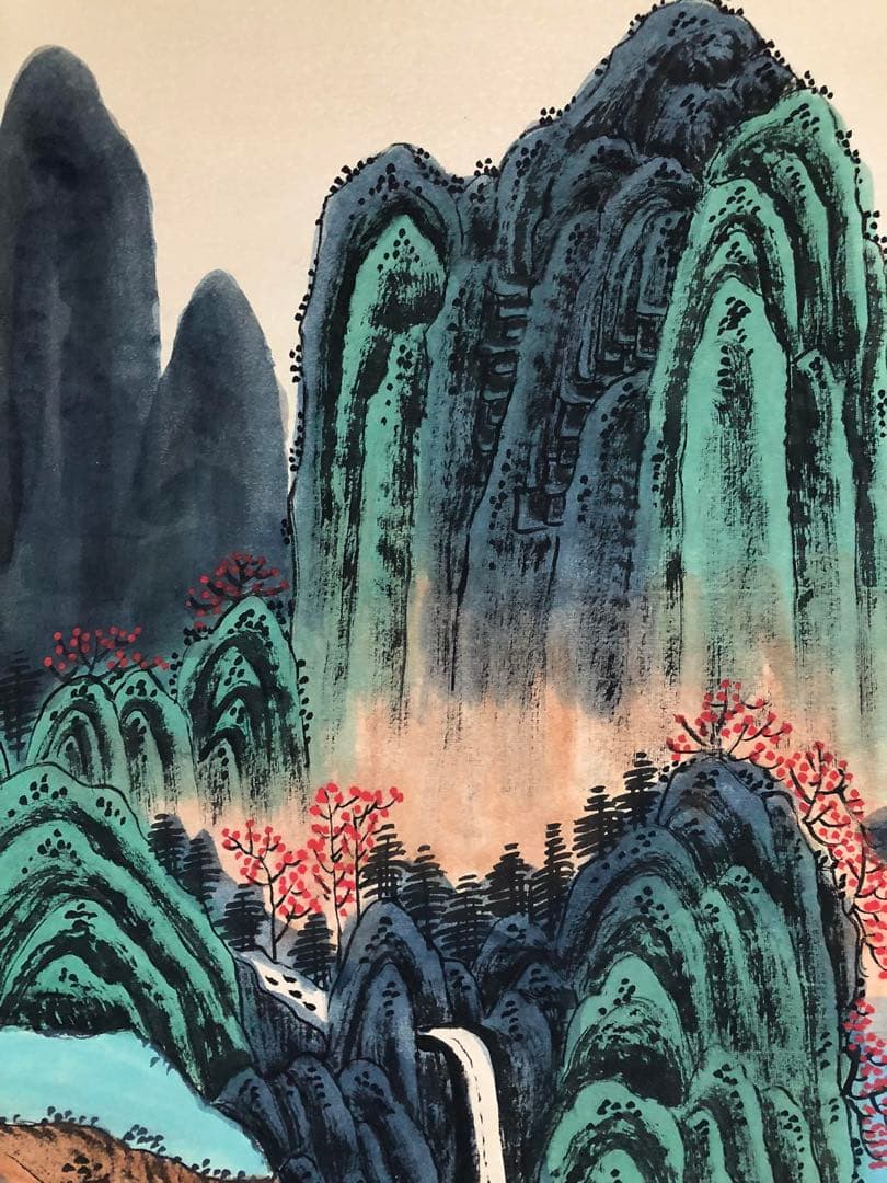 董其昌 山水画 掛け軸 手描き 中国美術 絵画 書画 山水図 風景画 インテリア