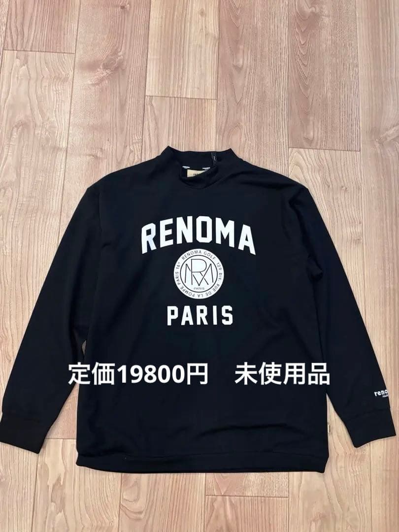 レノマゴルフ　カノコモックネックシャツ　L ブラック