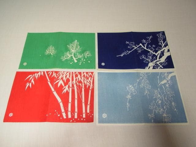 ◆美品 希少 1960年代◆内田版 木版画 徳力富吉郎 『松』『竹』『梅』『桜』