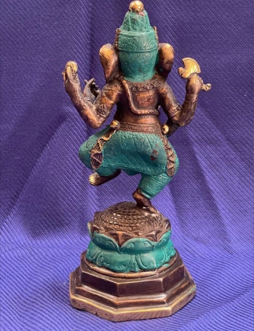 ガネーシャ像　風水置物　ブロンズ　真鍮　☆アンティーク 守り神 .シヴァ神