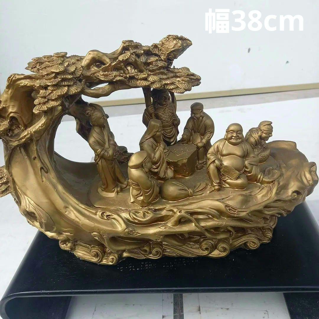 道教の八仙をモチーフにした置物　幅38cm