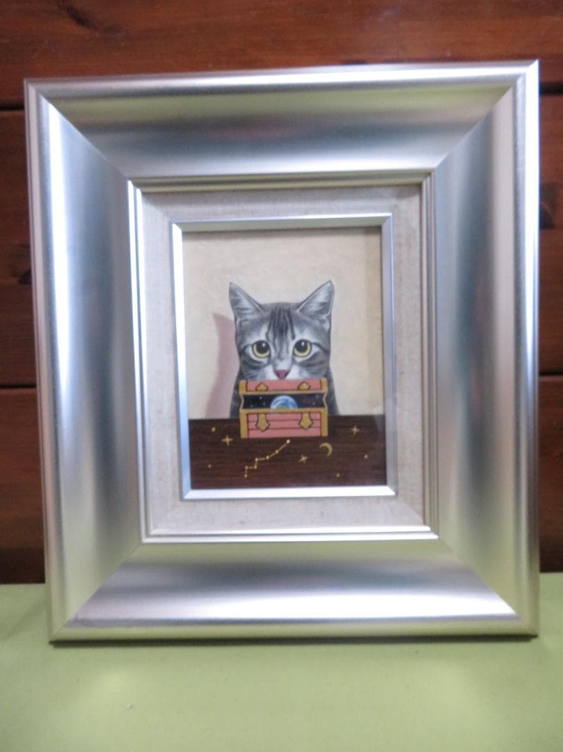 ◆　岡雅明　「星の宝箱」　油彩　F0号 一枚の繪　◆