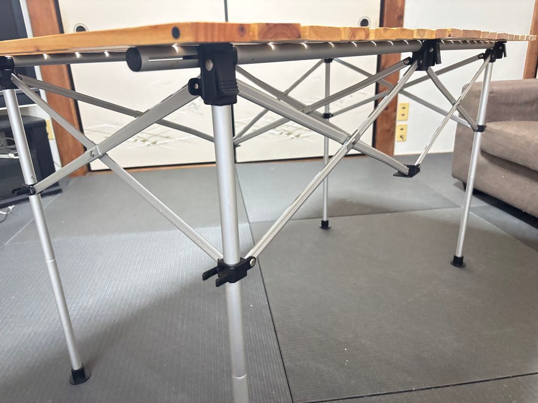 125センチ 廃盤 コールマン ナチュラルウッドロールテーブル 美品