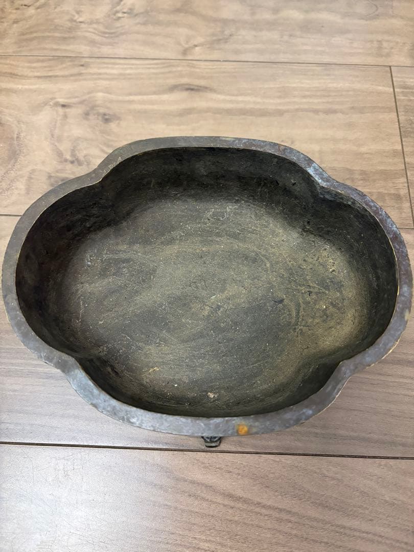 小振り　水盤　砂鉢　華道　花器　古銅製