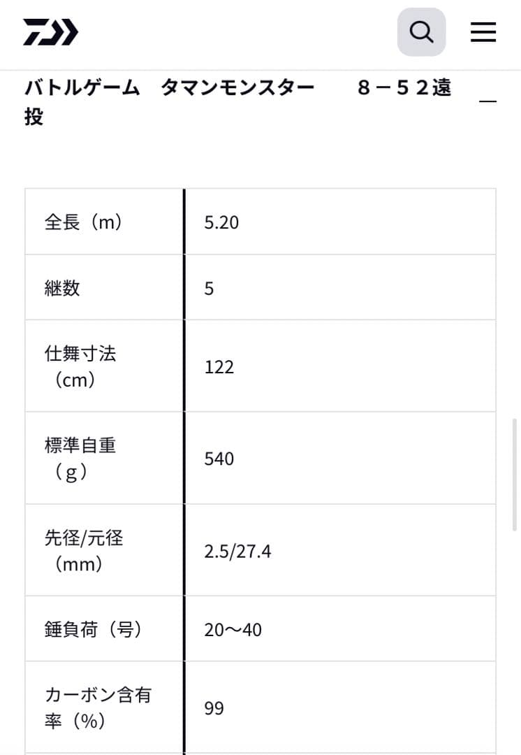 ダイワ　バトルゲーム タマンモンスター　8-52遠投　沖縄スペシャルタマン