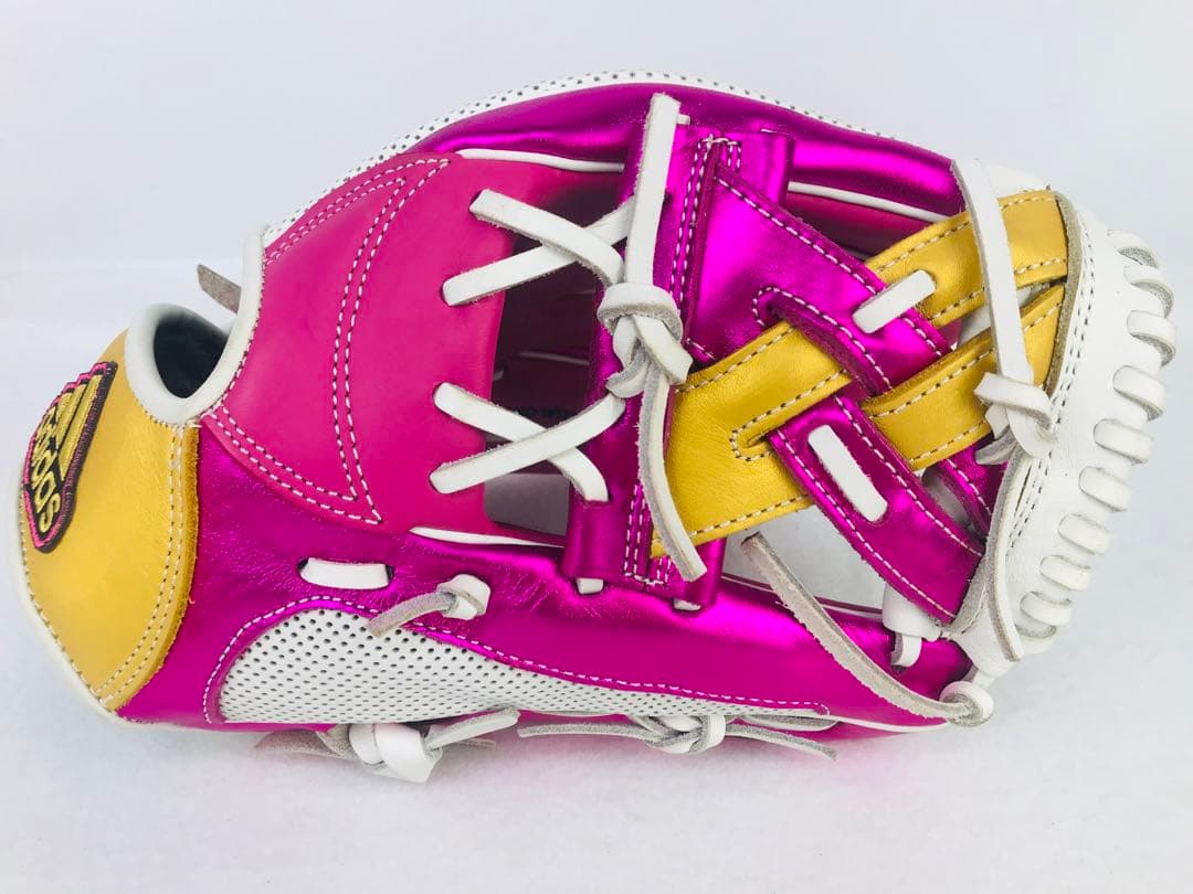【激レア】アディダス 軟式グローブ　右投げ　メタリックピンク　ゴールド