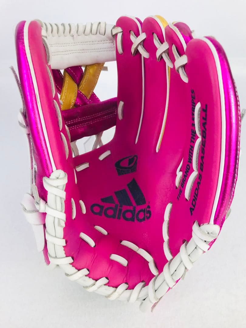 【激レア】アディダス 軟式グローブ　右投げ　メタリックピンク　ゴールド