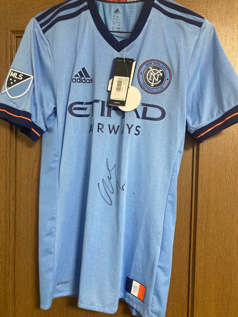 元スペイン代表　ビジャ　ニューヨークFC サイン入り　正規品ユニフォーム