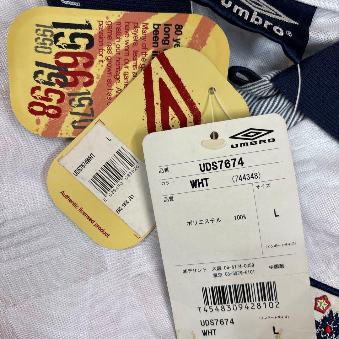 1990 イングランド代表 復刻版ユニフォーム Lサイズ