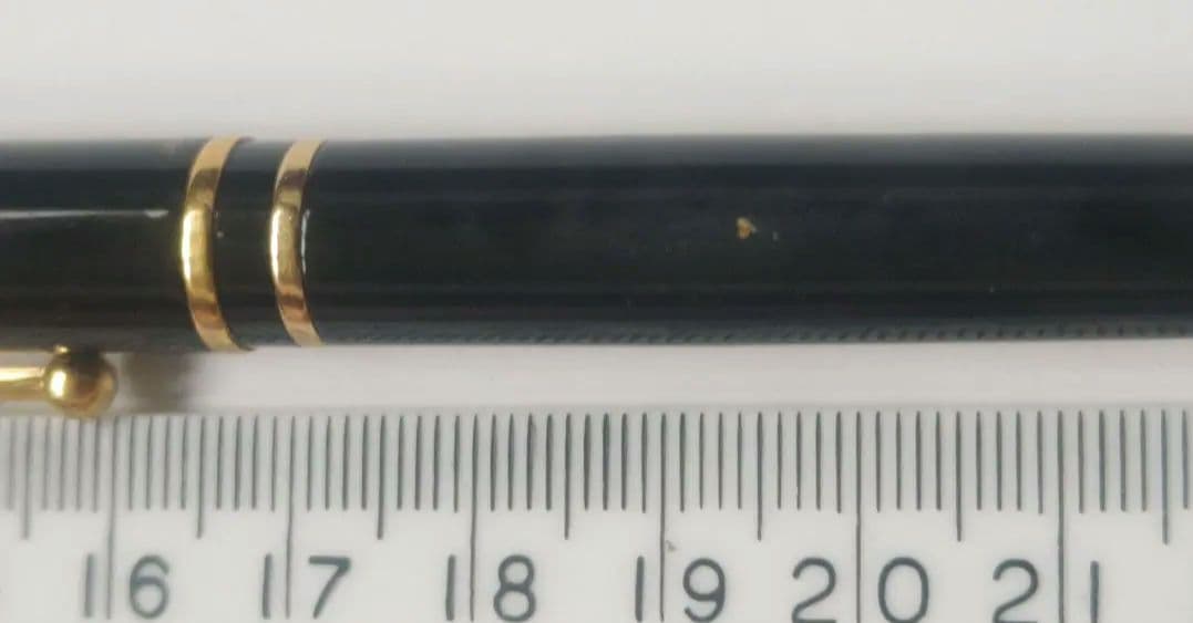 【昭和・レトロ・逸品】ブラックボールペン 金色装飾 約14cm
